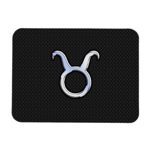 Magnet Flexible Chrome Argent Comme Taurus signe Zodiac