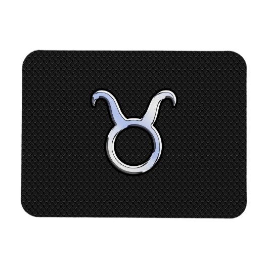 Magnet Flexible Chrome Argent Comme Taurus signe Zodiac (Horizontal)