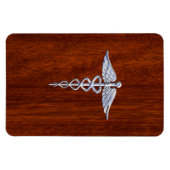 Magnet Flexible Chrome Comme Caduceus Symbole Médicale Mahogany Br (Horizontal)