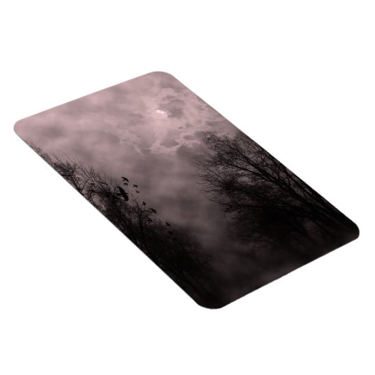 Magnet Flexible Ciel rouge sang hanté avec des ravens (Côté Droit)