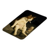 Magnet Flexible Cigarette Kitten Funny Smoking Cat Gen Z Meme (Côté Gauche)