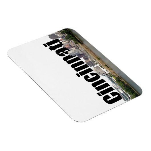 Magnet Flexible Cincinnati OH Skyline avec Cincinnati dans le ciel (Côté Droit)