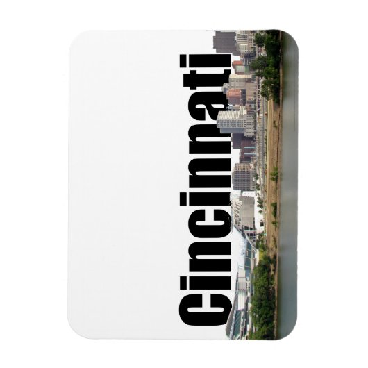 Magnet Flexible Cincinnati OH Skyline avec Cincinnati dans le ciel (Vertical)