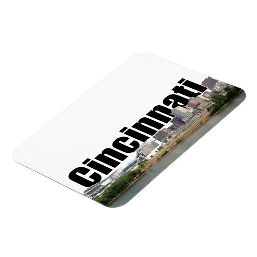 Magnet Flexible Cincinnati OH Skyline avec Cincinnati dans le ciel (Côté Gauche)
