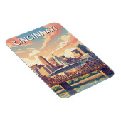 Magnet Flexible Cincinnati Ohio Skyline Voyage (Côté Droit)