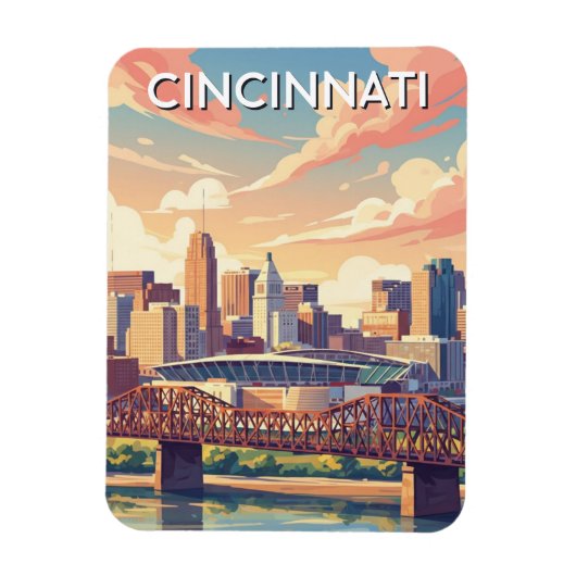 Magnet Flexible Cincinnati Ohio Skyline Voyage (Vertical)