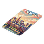 Magnet Flexible Cincinnati Ohio Skyline Voyage (Côté Gauche)