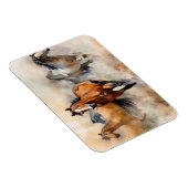 Magnet Flexible « Cinq mustangs sauvages » Aquarelle occidentale p (Côté Droit)