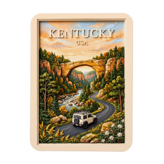 Magnet Flexible Circuit routier 3D texturé Kentucky USA Red River