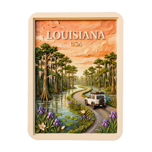 Magnet Flexible Circuit vintage à travers le bayou de la Louisiane