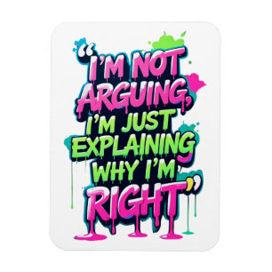 Magnet Flexible Citation amusante Gras Neon Graffiti Design