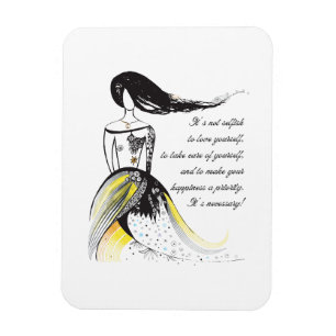 Magnet Flexible Citation de dame illustrée d'inspiration Self LOVE