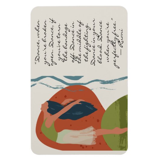 Magnet Flexible Citation de danse Rumi avec danseuse (Vertical)