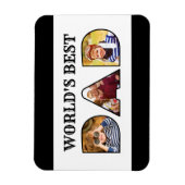 Magnet Flexible Citation du meilleur papa du monde 3 photo Collage (Vertical)