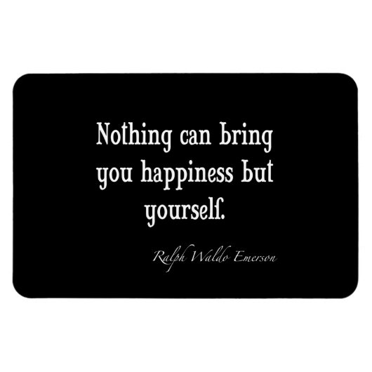 Magnet Flexible Citation inspirée vintage Emerson Happiness (Horizontal)