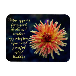 Magnet Flexible Citation Motivationnelle Dahlia Jaune et Orange