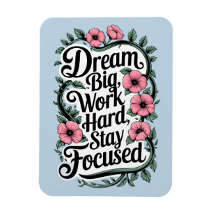 Magnet Flexible Citation motivationnelle et décorations florales F