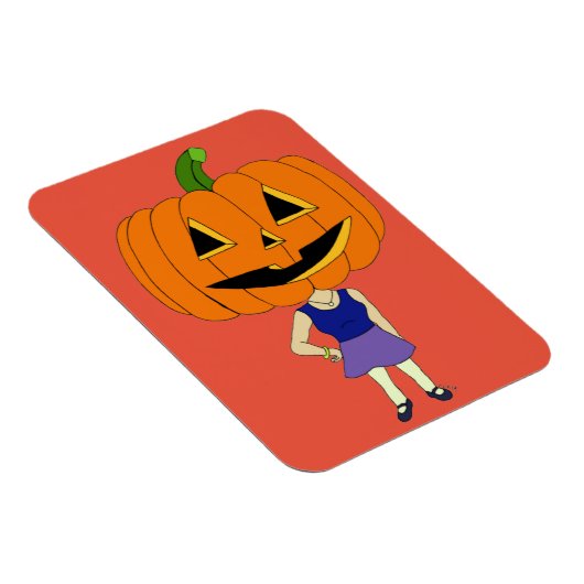 Magnet Flexible citrouille chef chibi fille (Côté Droit)