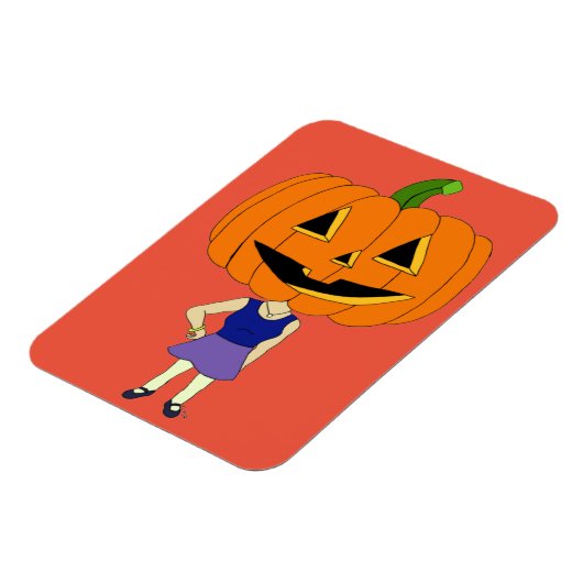 Magnet Flexible citrouille chef chibi fille (Côté Gauche)