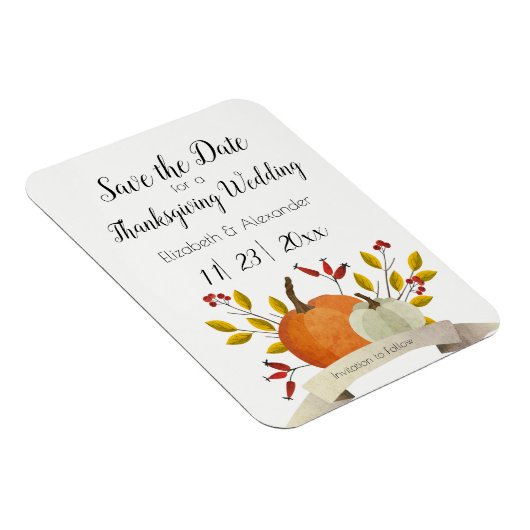 Magnet Flexible Citrouille Fun/ Thanksgiving Mariage /Enregistrer  (Côté Droit)
