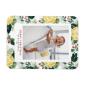 Magnet Flexible Citrus et verdure d'hiver Motif Photo de Noël (Horizontal)