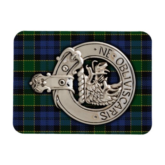 Magnet Flexible Clan Campbell Crest et Breadalbane Tartan (Horizontal)