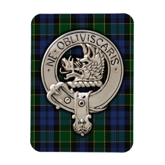 Magnet Flexible Clan Campbell Crest et Breadalbane Tartan (Vertical)