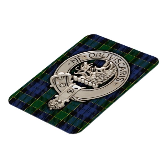 Magnet Flexible Clan Campbell Crest et Breadalbane Tartan (Côté Gauche)