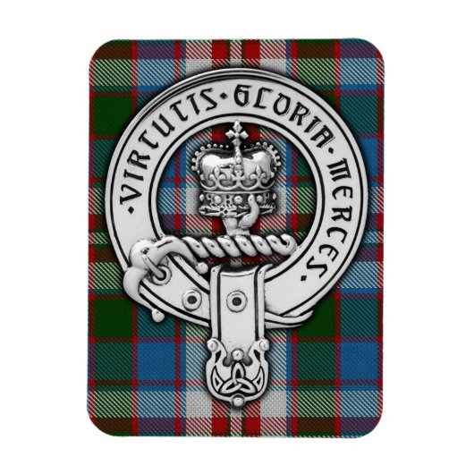 Magnet Flexible Clan Donnachaidh (Robertson) Crest & Dress Tartan (Vertical)