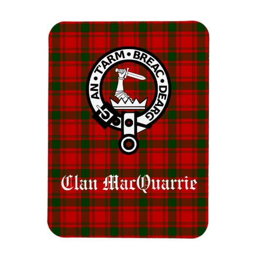 Magnet Flexible Clan MacQuarrie Tartan et Crest (Vertical)