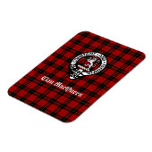 Magnet Flexible Clan MacQueen Crest Badge & Tartan (Côté Gauche)