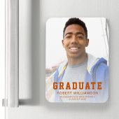 Magnet Flexible Classe de 2025 Photo Burnt Orange Graduation