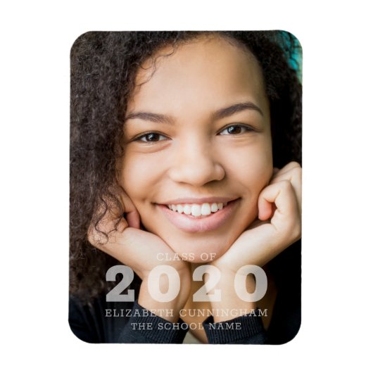 Magnet Flexible Classe de Faire-part de graduation photo personnal (Vertical)