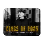 Magnet Flexible Classe de Neon Jaune Moderne de 2025 Diplôme Photo (Horizontal)