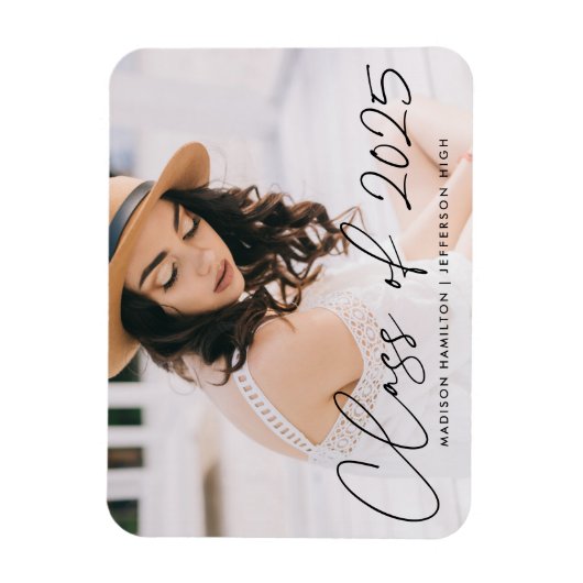 Magnet Flexible Classe moderne de 2023 - Graduation de script noir (Vertical)