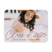 Magnet Flexible Classe moderne de 2025 Burgundy Script Graduation (Horizontal)