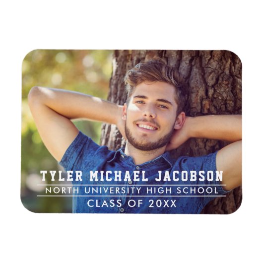 Magnet Flexible Classe moderne de 2025 Photo de graduation personn (Horizontal)