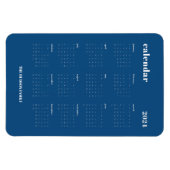 Magnet Flexible Classic Blue tendance Calendrier de l'année complè (Horizontal)