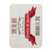 Magnet Flexible Classic Custom Enregistrer la date Bannière rouge (Vertical)