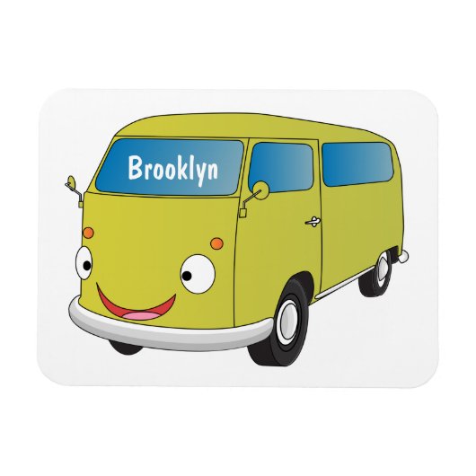 Magnet Flexible Classic lime green van cartoon (Horizontal)