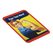 Magnet Flexible Classic Rosie le Riveter avec vos mots (Côté Droit)