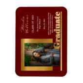 Magnet Flexible Classy Elegant Gold Texte Gradué 1 Photo Maroon (Vertical)