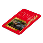 Magnet Flexible Classy Elegant Gold Texte Gradué 1 Photo Rouge (Côté Gauche)