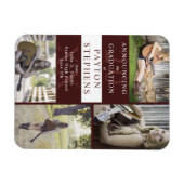 Magnet Flexible Classy Modern Maroon Photo Faire-part de graduatio (Horizontal)