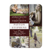 Magnet Flexible Classy Modern Maroon Photo Faire-part de graduatio (Vertical)