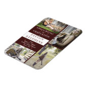 Magnet Flexible Classy Modern Maroon Photo Faire-part de graduatio (Côté Gauche)