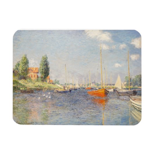 Magnet Flexible Claude Monet. Bateaux rouges, Argenteuil (Horizontal)