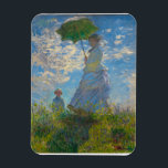 Magnet Flexible Claude Monet Femme avec un parasol<br><div class="desc">Ajoutez la beauté impressionniste à votre vue quotidienne. Cet aimant rectangulaire présente la Femme de Claude Monet avec un Parasol, peint en bleu clair, blanc doux et vert frais. La scène gracieuse mère et enfant, capturée dans des coups de pinceau lumineux, apporte un charme intemporel aux réfrigérateurs, casiers ou planches...</div>
