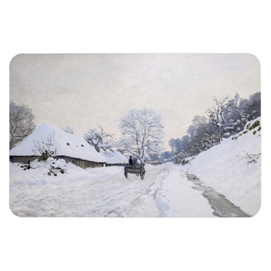 Magnet Flexible Claude Monet - Panier sur la route des neiges à Ho (Horizontal)