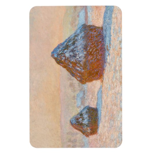 Magnet Flexible Claude Monet - Piles à roues, Effet neige, Matin (Vertical)